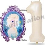 Parti Station Frozen Balon 1 Yaş Doğum Günü Set Frozen Elsa Konsept Balon Ve Krem Rakam Balon Doğum Günü Set