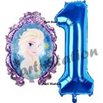 Parti Station Frozen Balon 1 Yaş Doğum Günü Set Frozen Elsa Konsept Balon Ve Lacivert Rakam Balon Doğum Günü Set