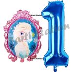 Parti Station Frozen Balon 1 Yaş Doğum Günü Set Karlar Ülkesi Konsept Balon Ve Lacivert Rakam Balon Doğum Günü Set
