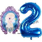 Parti Station Frozen Balon 2 Yaş Doğum Günü Set Frozen Elsa Konsept Balon Ve Lacivert Rakam Balon Doğum Günü Set