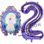 Parti Station Frozen Balon 2 Yaş Doğum Günü Set Frozen Elsa Konsept Balon Ve Mor Rakam Balon Doğum Günü Set