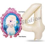 Parti Station Frozen Balon 4 Yaş Doğum Günü Set Karlar Ülkesi Konsept Balon Ve Krem Rakam Balon Doğum Günü Set