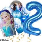 Parti Station Frozen Elsa 2 Yaş Balon Set Karlar Ülkesi Frozen Elsa Konsept Doğum Günü Parti Helyum Balon Buketi