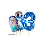 Parti Station Frozen Elsa 3 Yaş Balon Set Karlar Ülkesi Frozen Elsa Konsept Doğum Günü Parti Helyum Balon Buketi