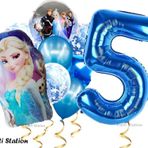 Parti Station Frozen Elsa 5 Yaş Balon Set Karlar Ülkesi Frozen Elsa Konsept Doğum Günü Parti Helyum Balon Buketi