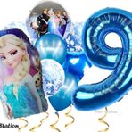 Parti Station Frozen Elsa 9 Yaş Balon Set Karlar Ülkesi Frozen Elsa Konsept Doğum Günü Parti Helyum Balon Buketi