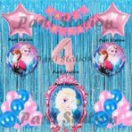 Parti Station Frozen Elsa Balon Set 4 Yaş Karlar Ülkesi Frozen Elsa Mavi Konsept Doğum Günü Parti Balon Set