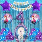 Parti Station Frozen Elsa Balon Set 4 Yaş Karlar Ülkesi Frozen Elsa Mor Konsept Doğum Günü Parti Balon Set