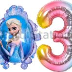 Parti Station Frozen Elsa Konsept 3 Yaş Renkli Balon Set Karlar Ülkesi Tema Doğum Günü Folyo Balon Set