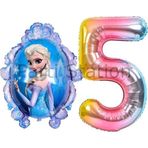 Parti Station Frozen Elsa Konsept 5 Yaş Renkli Balon Set Karlar Ülkesi Tema Doğum Günü Folyo Balon Set