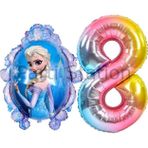 Parti Station Frozen Elsa Konsept 8 Yaş Renkli Balon Set Karlar Ülkesi Tema Doğum Günü Folyo Balon Set
