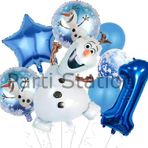 Parti Station Frozen Elsa Olaf 1 Yaş Balon Set Karlar Ülkesi Elsa Olaf Konsept Doğum Günü Folyo Balon Set
