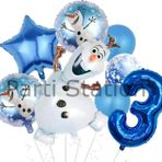 Parti Station Frozen Elsa Olaf 3 Yaş Balon Set Karlar Ülkesi Elsa Olaf Konsept Doğum Günü Folyo Balon Set