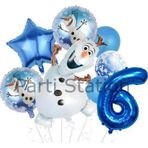 Parti Station Frozen Elsa Olaf 6 Yaş Balon Set Karlar Ülkesi Elsa Olaf Konsept Doğum Günü Folyo Balon Set