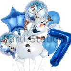 Parti Station Frozen Elsa Olaf 7 Yaş Balon Set Karlar Ülkesi Elsa Olaf Konsept Doğum Günü Folyo Balon Set