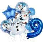 Parti Station Frozen Elsa Olaf 9 Yaş Balon Set Karlar Ülkesi Elsa Olaf Konsept Doğum Günü Folyo Balon Set