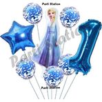 Parti Station Frozen Karlar Ülkesi Elsa Konsept Doğum Günü Balon Set 1 Yaş Elsa Karlar Ülkesi Balon Set