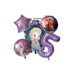 Parti Station Frozen Karlar Ülkesi Elsa Konsept Mor Doğum Günü Balon Set 5 Yaş Elsa Karlar Ülkesi Balon Set