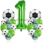 Parti Station Futbol Maç Konsept Yeşil Rakam 1 Yaş Balon 76 Cm Futbol Konsept Yeşil Parti Doğum Günü Balon Seti