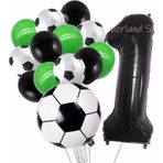 Parti Station Futbol Topu Maç 1 Yaş Balon Set Futbol Topu Maç Konsept Doğum Günü Set Yaş Balon Set