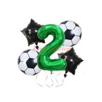 Parti Station Futbol Yeşil 2 Yaş Doğum Günü Balon Set PSYSLFTBL