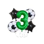 Parti Station Futbol Yeşil 3 Yaş Doğum Günü Balon Set PSYSLFTBL