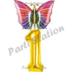 Parti Station Gökkuşağı Kelebek Konsept 1 Yaş Doğum Günü Balon Set Butterfly Bahar Tema Doğum Günü Balon