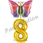 Parti Station Gökkuşağı Kelebek Konsept 8 Yaş Doğum Günü Balon Set Butterfly Bahar Tema Doğum Günü Balon