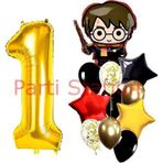Parti Station Harry Potter 1 Yaş Balon Set Harry Potter Hogwarts Konsept Doğum Günü Parti Balon Set