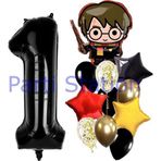 Parti Station Harry Potter 1 Yaş Balon Set Hogwarts Harry Potter Konsept Doğum Günü Balon Set