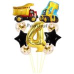 Parti Station İnşaat Dozer Altın 4 Yaş Balon Set PSDOZERBS