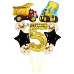 Parti Station İnşaat Dozer Altın 5 Yaş Balon Set PSDOZERBS