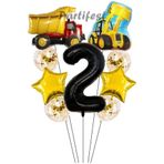 Parti Station İnşaat Dozer Siyah 2 Yaş Balon Set PSDOZERBS