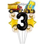 Parti Station İnşaat Dozer Siyah 3 Yaş Balon Set PSDOZERBS