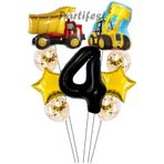 Parti Station İnşaat Dozer Siyah 4 Yaş Balon Set PSDOZERBS