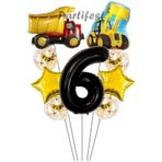 Parti Station İnşaat Dozer Siyah 6 Yaş Balon Set PSDOZERBS