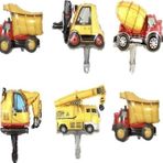 Parti Station Inşaat Folyo Balon Kamyon Parti Konsepti Kamyon, Vinç, Kepçe, Mixer, , Dozer, Forklift Küçük Boy