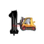 Parti Station İnşaat Forklift Siyah 1 Yaş Balon Set PSFORKLİFBSS