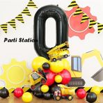 Parti Station İnşaat Tema 0 Yaş Doğum Günü Balon Karşılama Seti Dozer Kamyon Mikser Konsept Parti Balon Seti