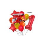 Parti Station Itfaiye 1 Yaş Balon Set Fireman Folyo Balon Set İtfaiye Konsept Doğum Günü Set