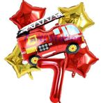 Parti Station İtfaiye Fireman Balon 7 Yaş Doğum Günü Balon Set Araçlar Konsept İtfaiye Balon Ve Rakam Balon