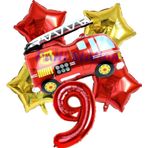 Parti Station İtfaiye Fireman Balon 9 Yaş Doğum Günü Balon Set Araçlar Konsept İtfaiye Balon Ve Rakam Balon