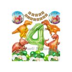 Parti Station Jurassic Dinozor Yeşil 4 Yaş Balon Set PSDİNO