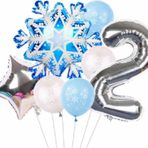 Parti Station Kar Tanesi Frozen Elsa Kış Konsept Snowflake 2 Yaş Balon Konsept Doğum Günü Set Yaş Balon Set