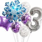 Parti Station Kar Tanesi Frozen Elsa Kış Konsept Snowflake 3 Yaş Balon Konsept Doğum Günü Set Yaş Balon Set