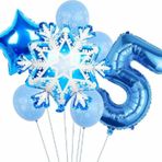 Parti Station Kar Tanesi Frozen Elsa Kış Konsept Snowflake 5 Yaş Balon Konsept Doğum Günü Set Yaş Balon Set