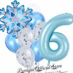 Parti Station Kar Tanesi Frozen Elsa Kış Konsept Snowflake 6 Yaş Balon Konsept Doğum Günü Set Yaş Balon Set