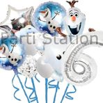 Parti Station Karlar Ülkesi Frozen Elsa Olaf 6 Yaş Balon Set Frozen Elsa Olaf Konsept Doğum Günü Folyo Balon Set
