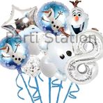 Parti Station Karlar Ülkesi Frozen Elsa Olaf 8 Yaş Balon Set Frozen Elsa Olaf Konsept Doğum Günü Folyo Balon Set