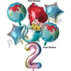 Parti Station Küçük Deniz Kızı 2 Yaş Balon Set Little Mermaid Balloon Set Deniz Kızı Doğum Günü Set